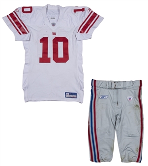 2006 Eli Manning Game Used New York Giants Road Uniform Worn On 11/20/06 at Jacksonville (Jersey & Pant) (Steiner)